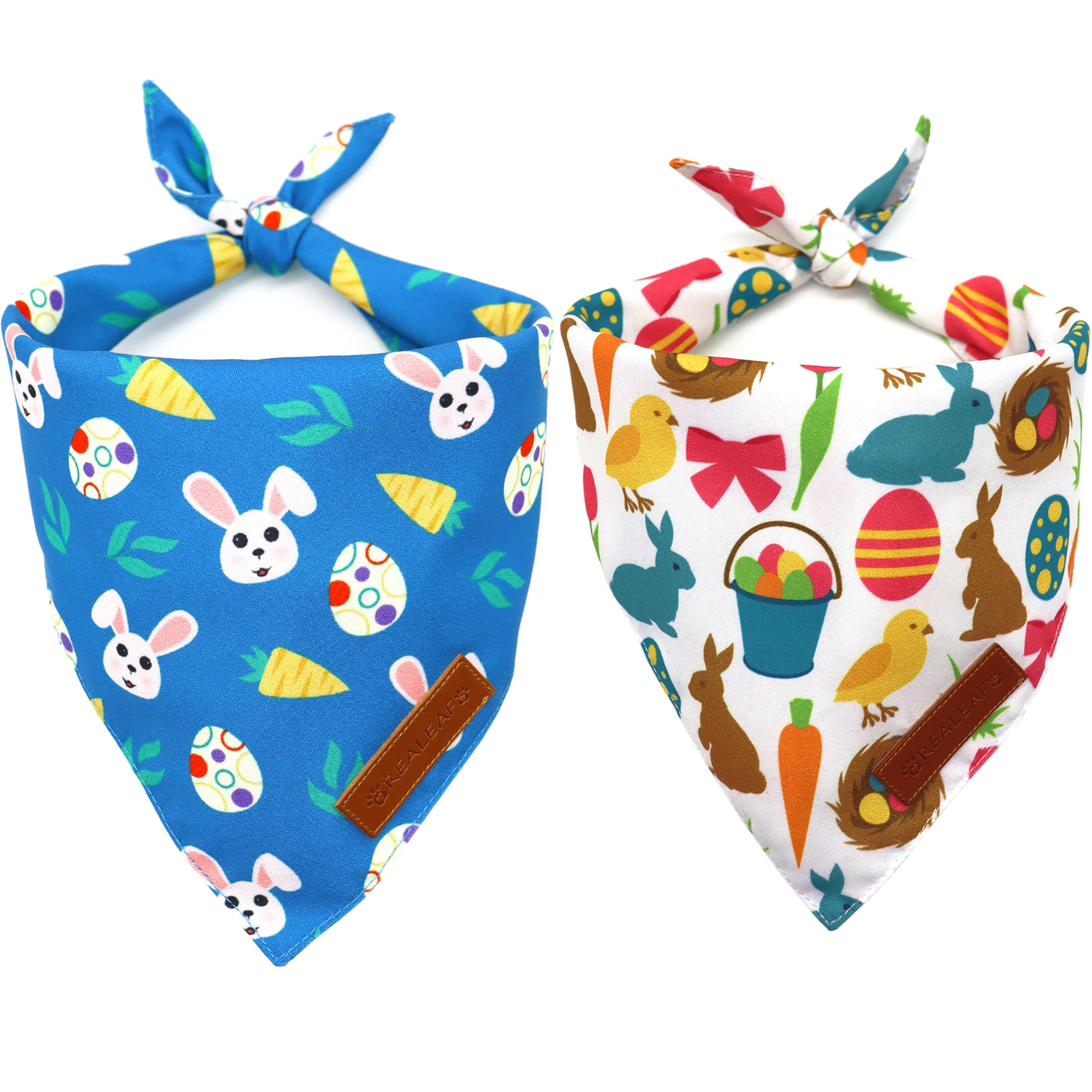 Bandanas Realeaf Pascua en dos piezas para perros, diseño festivo.