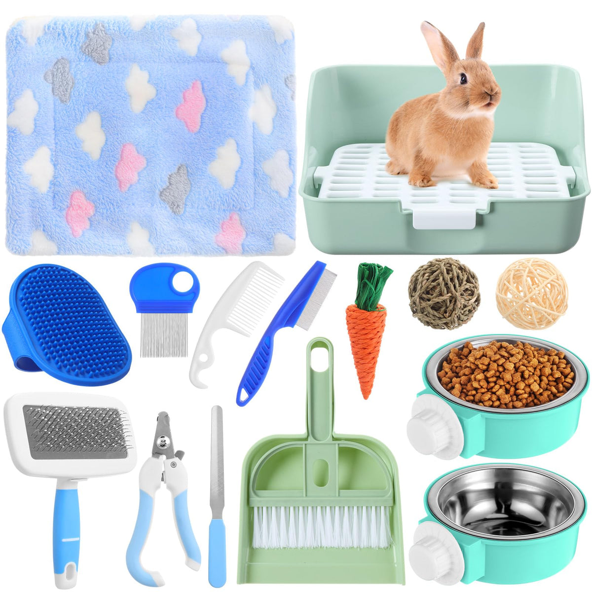 Caja de arena para conejos Reallnaive, ideal para higiene y zona ordenada