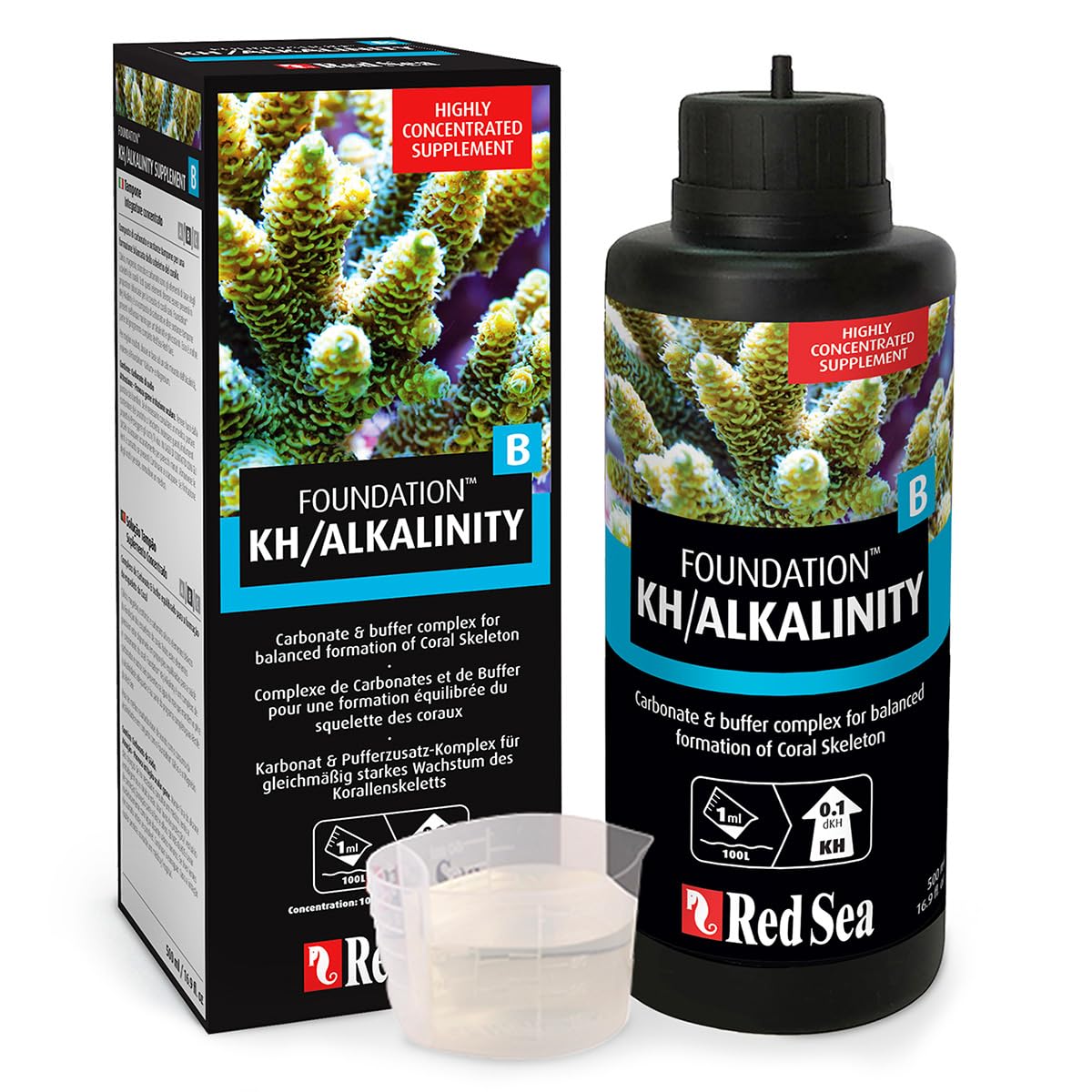 Red Sea Reefer Foundation B Alkalin: bote de dosificación para mantener alcalinidad estable en arrecifes