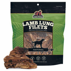 Redbarn Lamb Lung Filets envase de 10 oz: snack sabroso para premiar a tu perro.