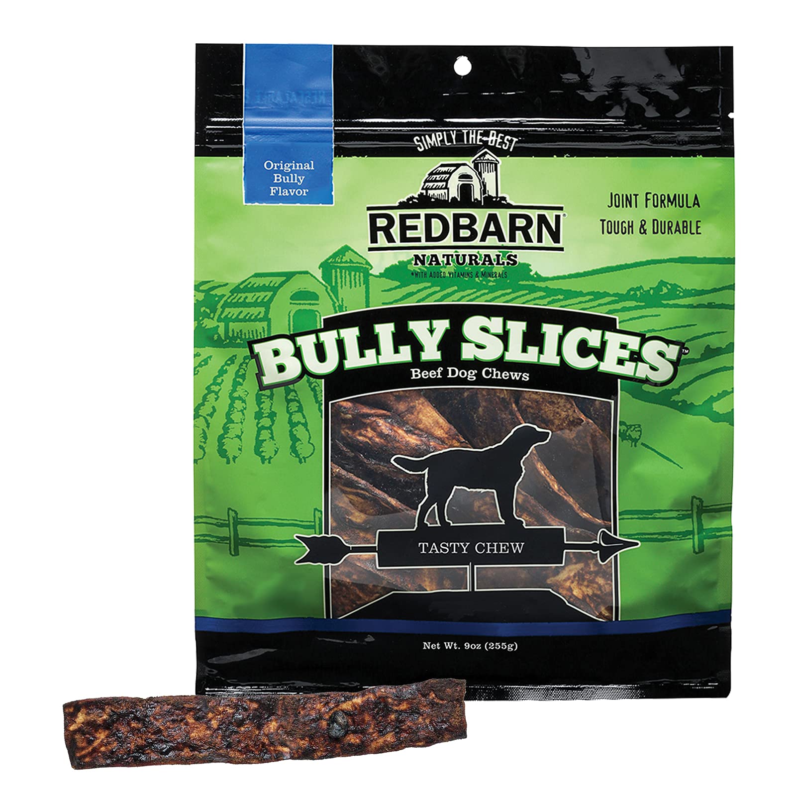 Redbarn Naturals Bully Slices: empaque de 4 tiras de 9 oz para perros.