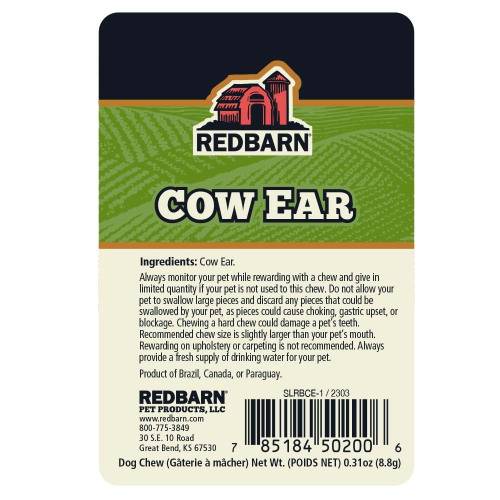 Redbarn Orejas de vaca, snack de alta calidad para perros.