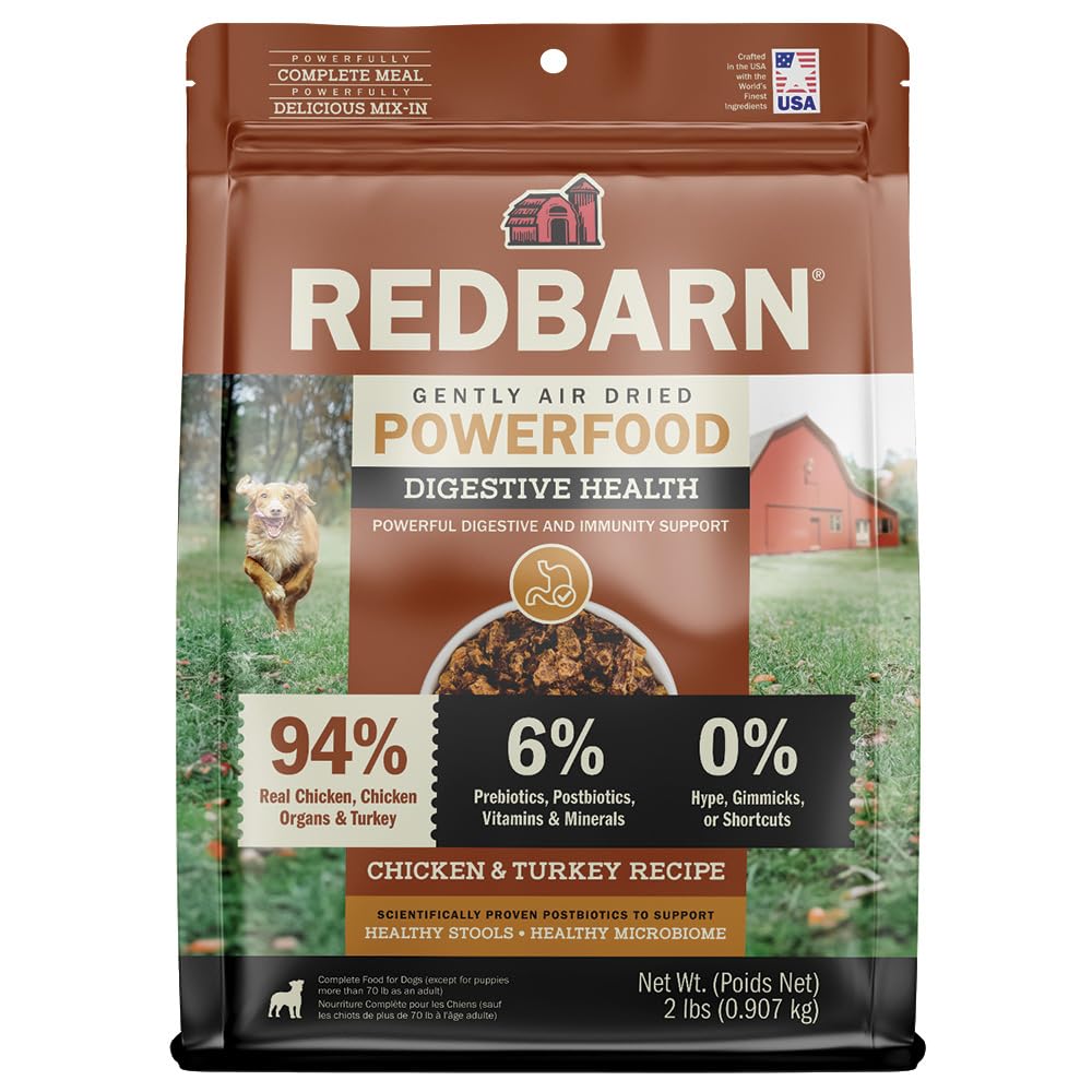 Redbarn Powerfood alimento seco digestivo para perros, apto como comida completa.