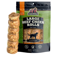 Rollos de mejilla de Redbarn sin gluten, ideales para perros sensibles.