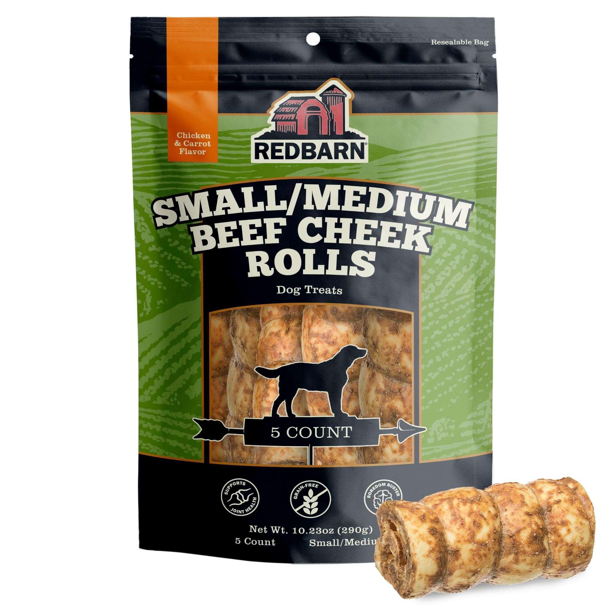 Redbarn rollos mejilla de vaca textura natural para masticar diario