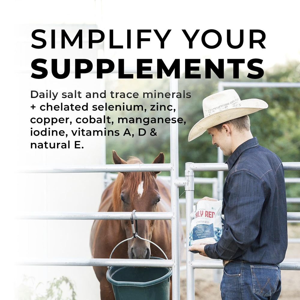 Redmond Daily Red medidor de minerales para caballos, facilita dosis constante