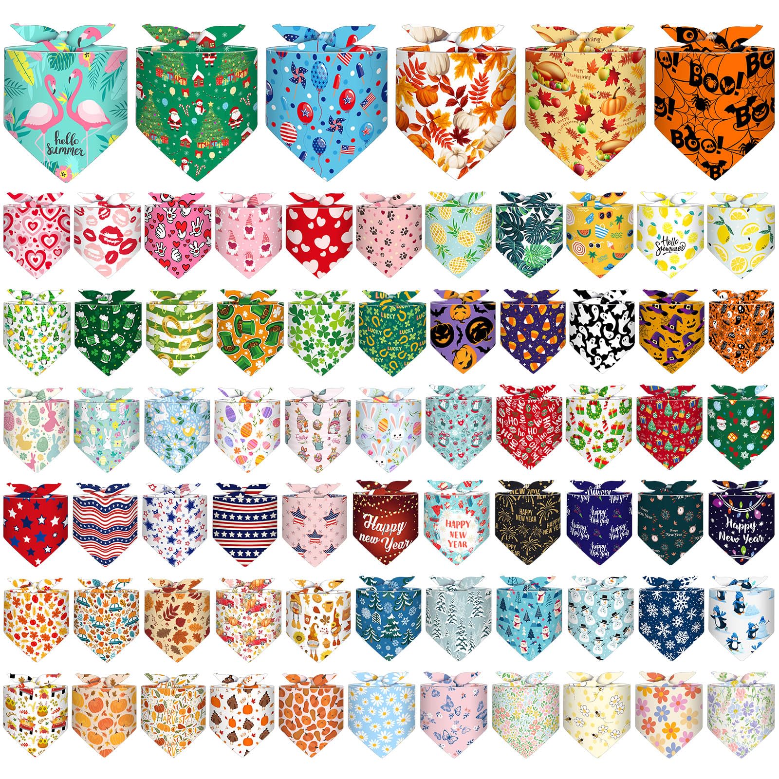 Bandanas Reginary para perros con 72 patrones festivos para salidas y fotos