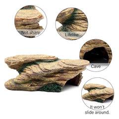 relaqcc roca naturalista para terrario, decoración realista para reptiles