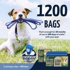 Reli bolsas de desecho para perros 9x13, 80 rollos, fáciles de llevar.