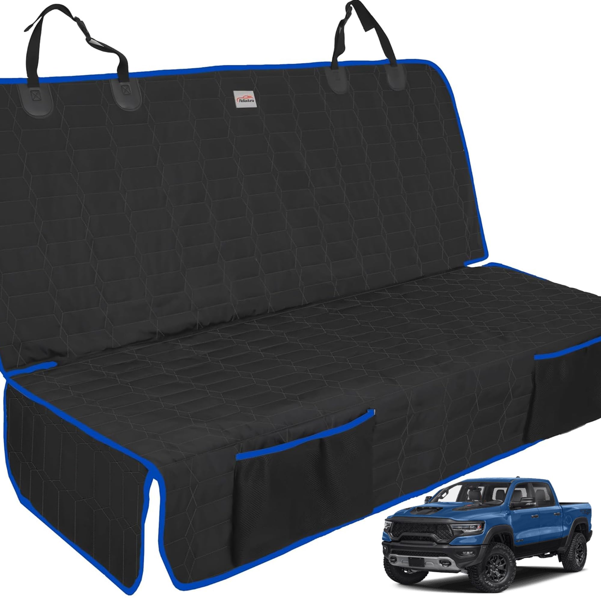 La funda Reliadura para asiento trasero en camioneta ofrece ajuste perfecto y protección contra pelos.