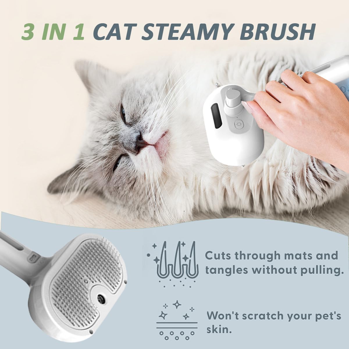 ReNu Dog Brush: botón de auto limpieza elimina pelos acumulados al instante