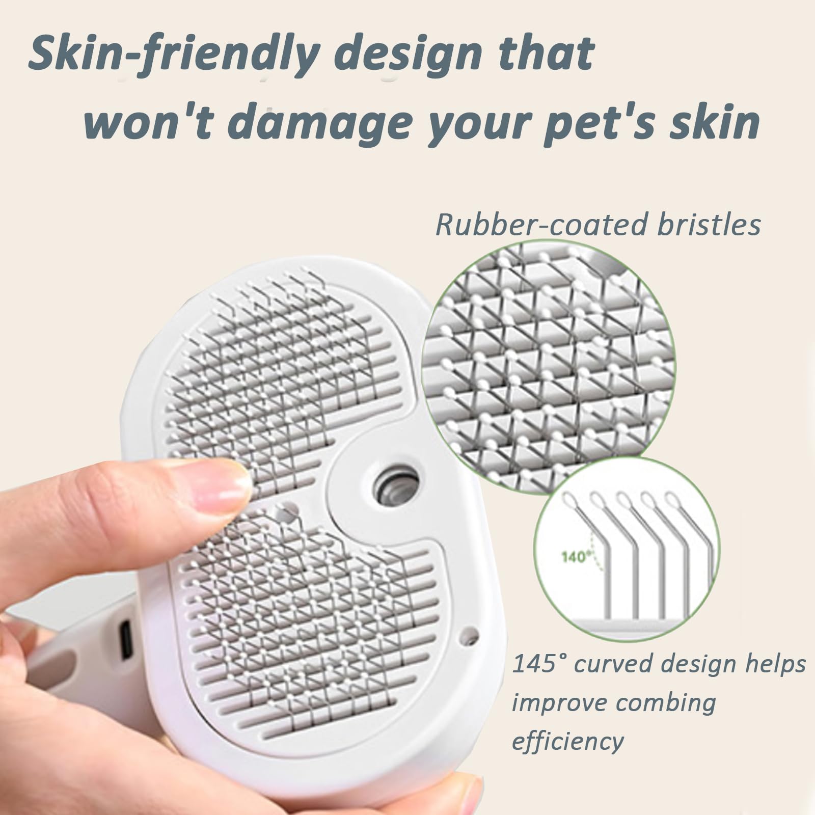 ReNu Dog Brush diseño ergonómico, ligero para manos cómodas durante el cepillado