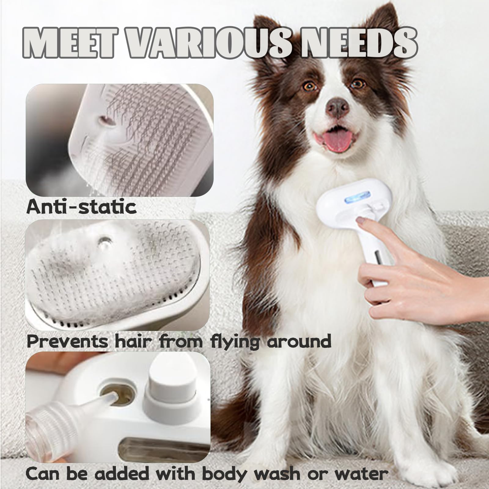 ReNu Dog Brush limpieza con un toque, elimina pelo suelto sin esfuerzo