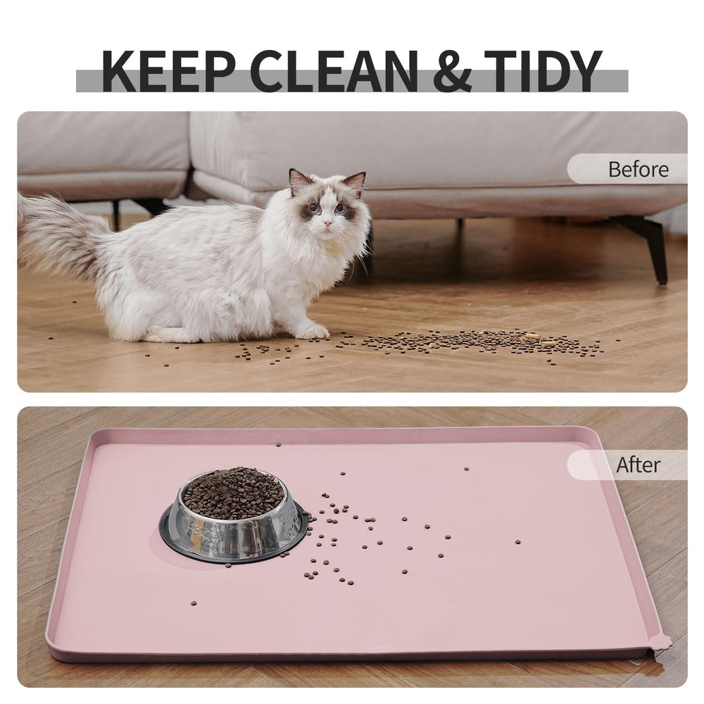 Protection des sols grâce au tapis Reopet et à ses bords relevés.