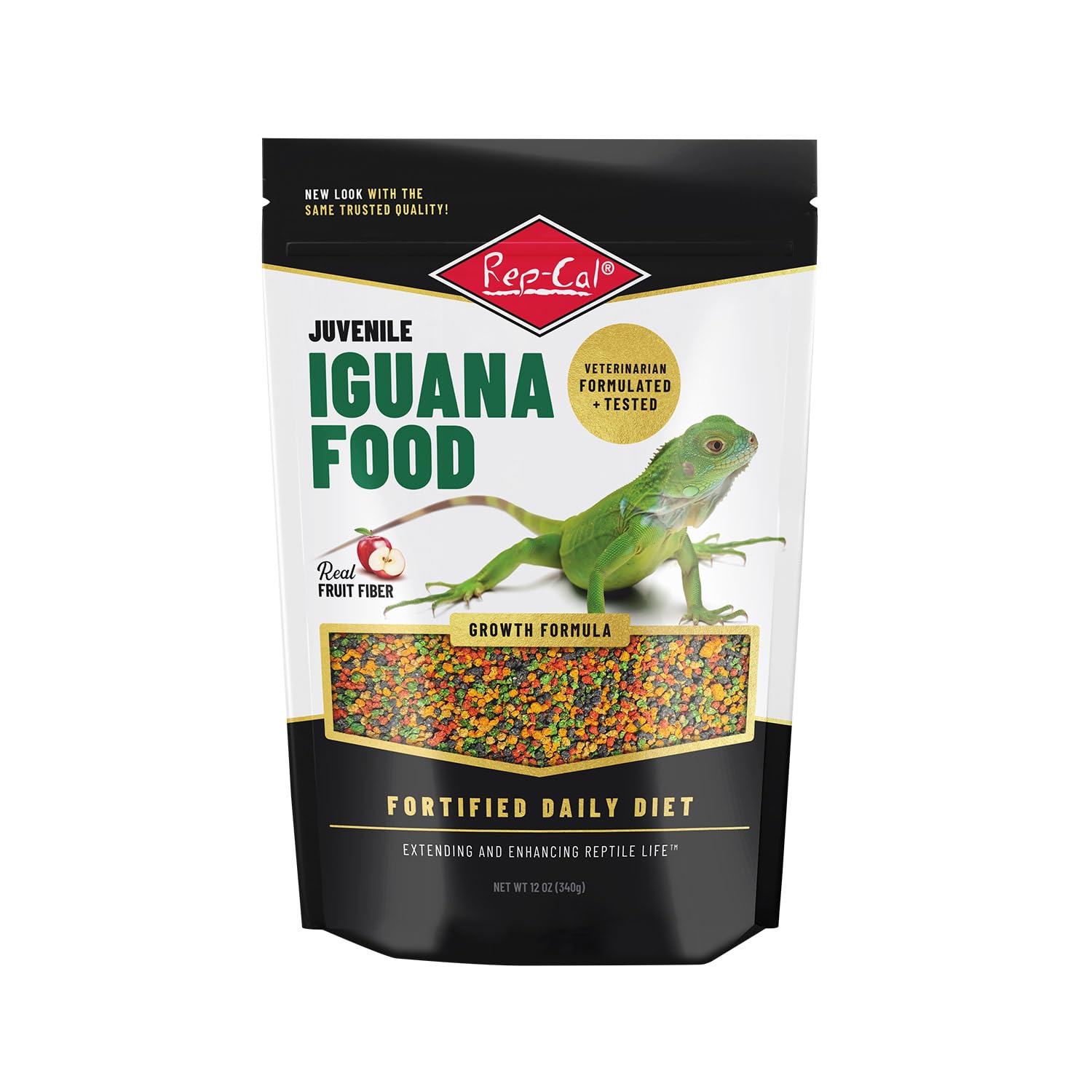 Rep-Cal alimento iguana juvenil, envase de 12 onzas, apoya crecimiento saludable