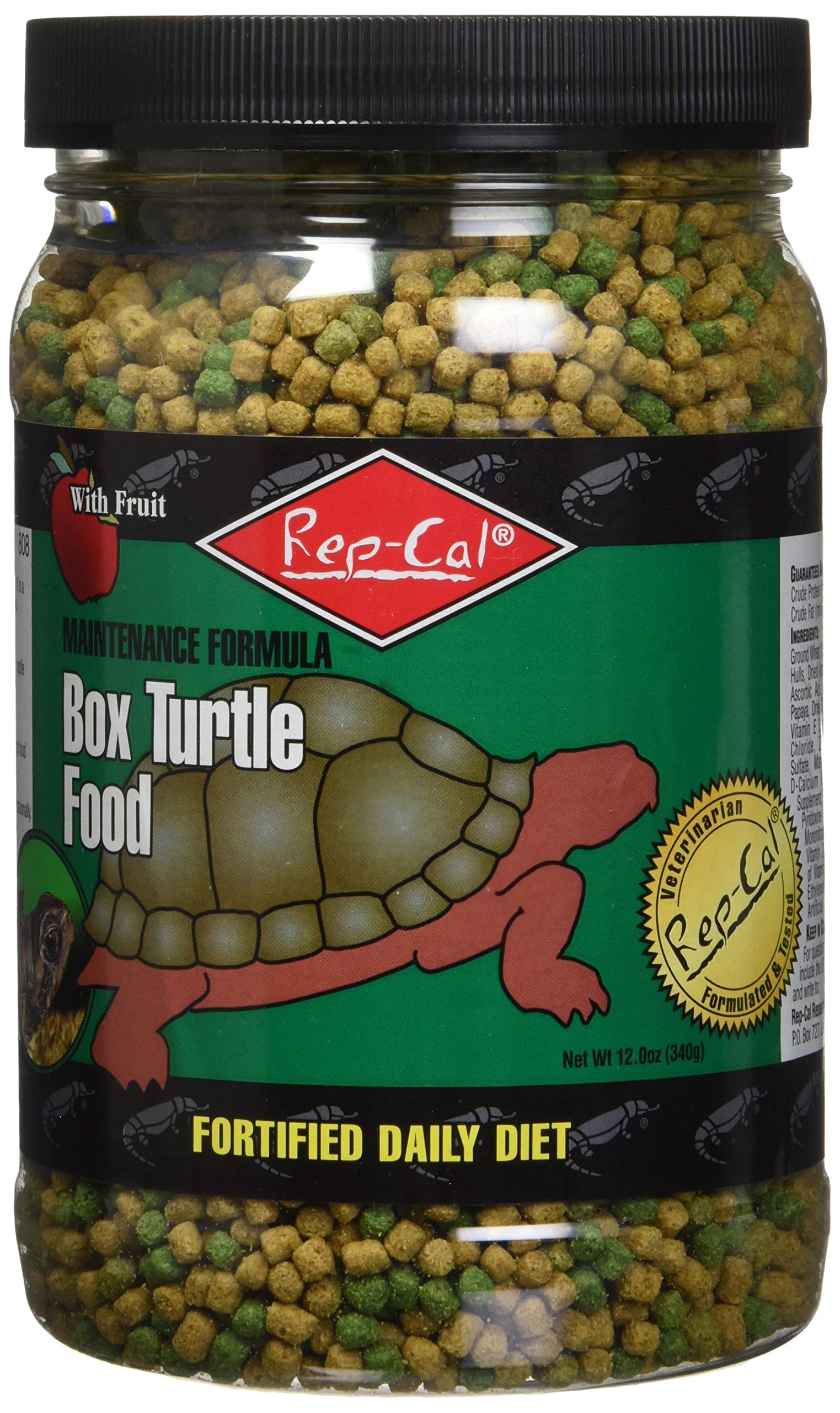 Rep-Cal, envase práctico para alimentación diaria de tortugas de caja.