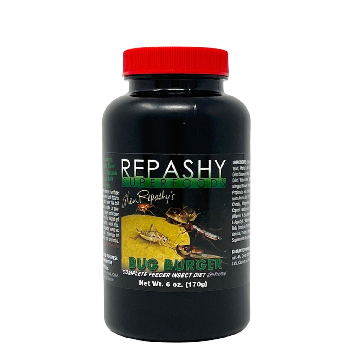 Repashy Bug Burger Gel, alimento gel para insectos, aporta nutrición equilibrada para grillos activos.