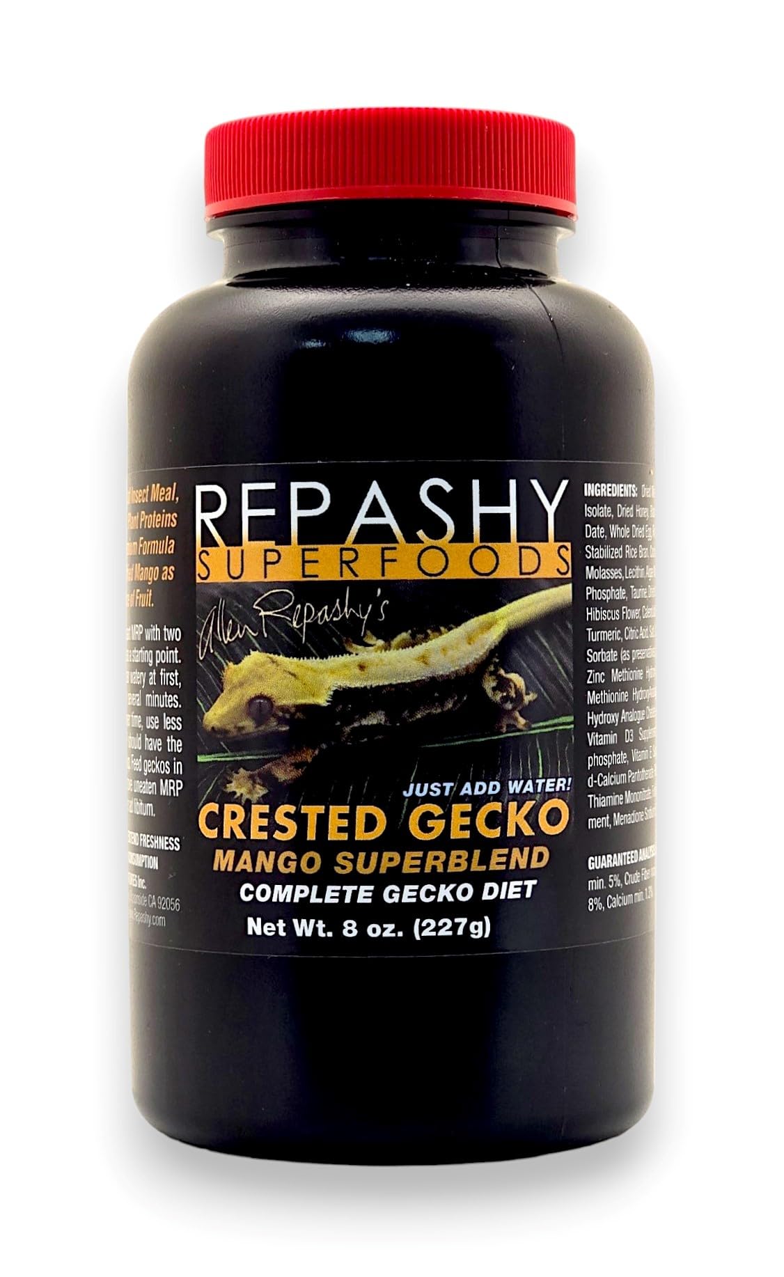 Repashy Crested Gecko Diet Mango Superblend en lata: dieta equilibrada para geckos crestados con mango
