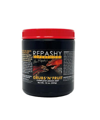 Repashy Grubs 'N' Fruit, dieta cresta para geckos crestados, alto en insectos para balance nutricional.