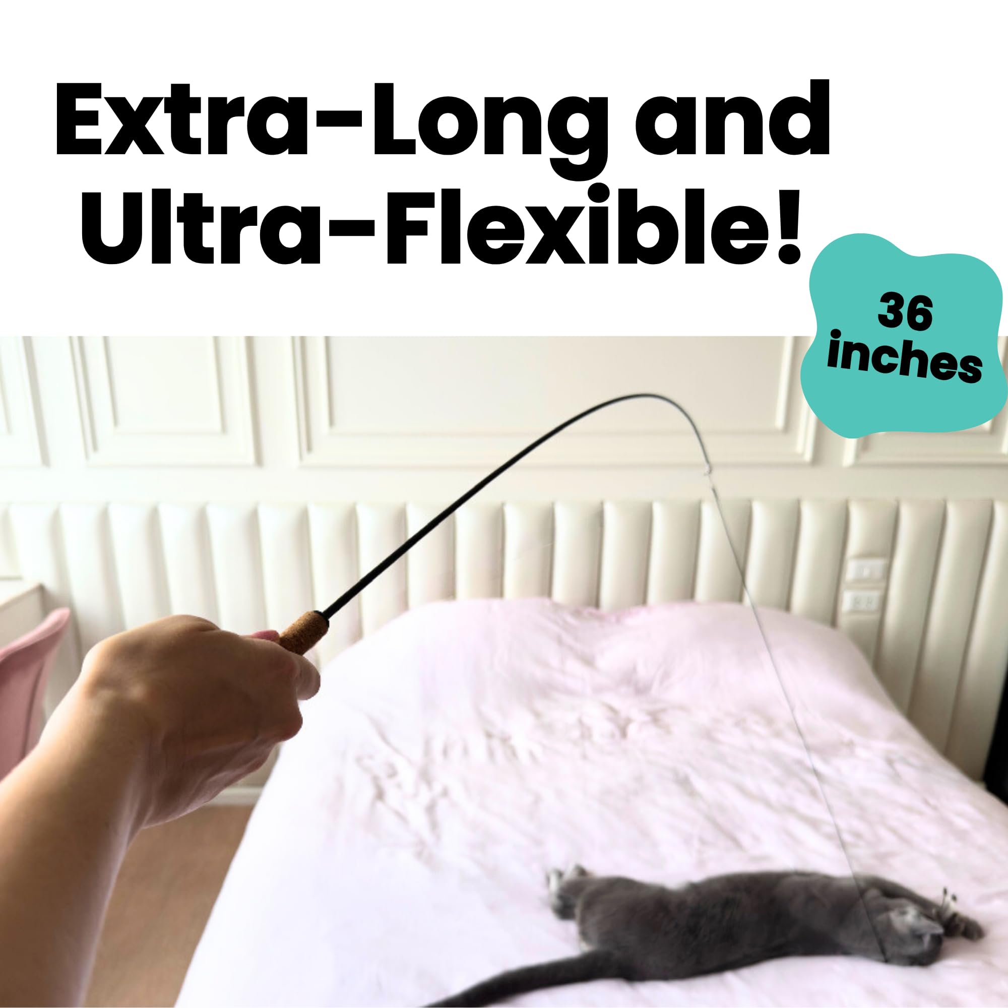 Uso en interiores con la varita Repounce para gatos de todas las edades.