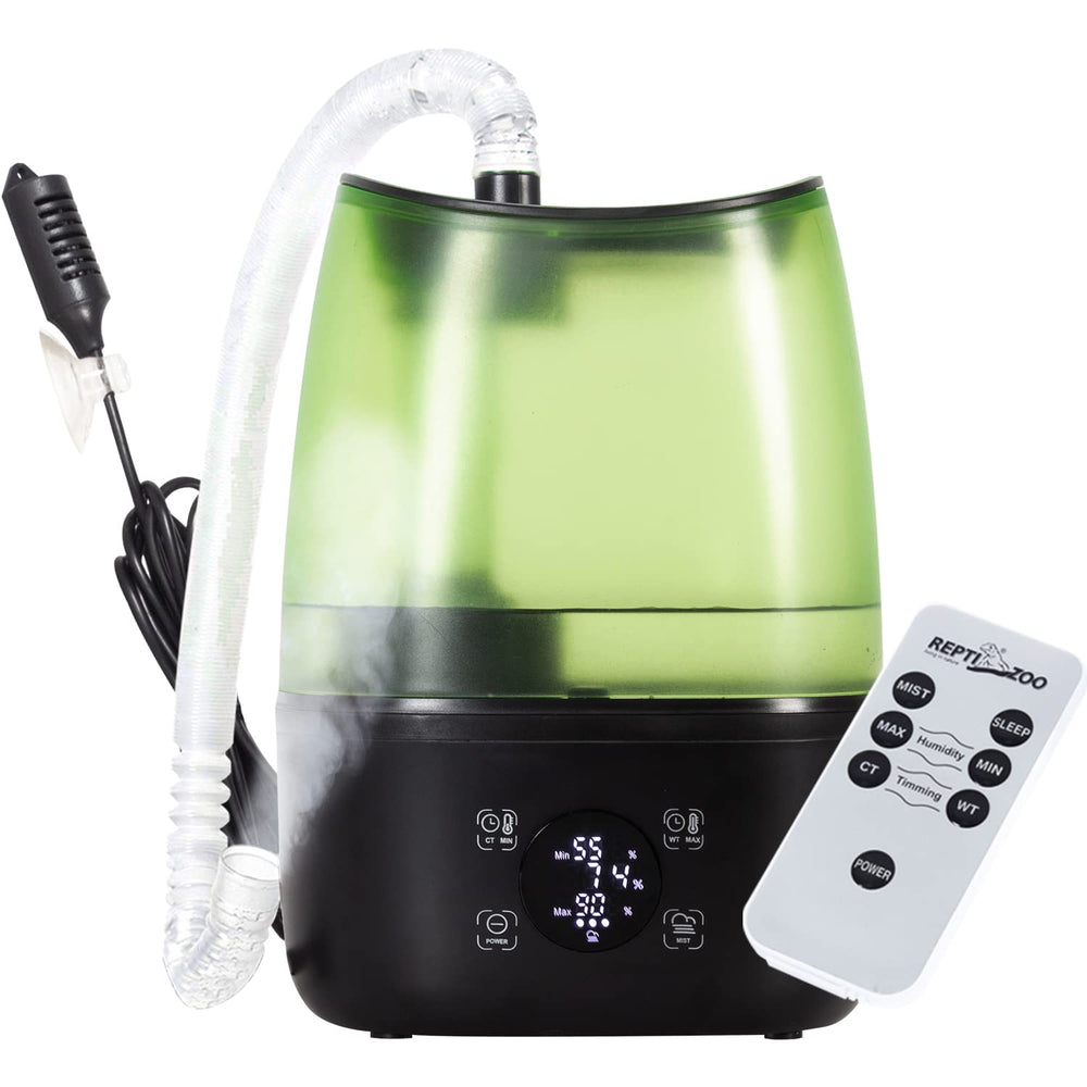 REPTI ZOO fogger 2 en 1 con temporizador digital para terrarios, humidifica de forma estable.
