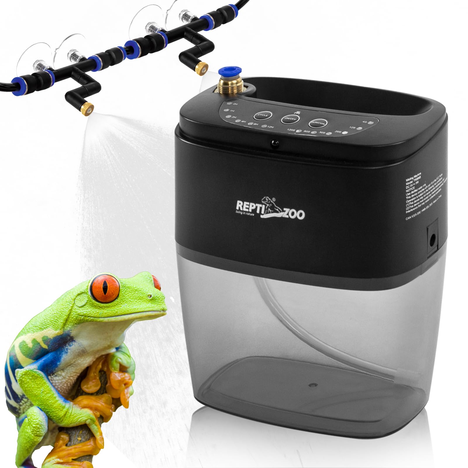 REPTI ZOO Mister Fogger portátil 800ml para terrarios, humidificación con comodidad