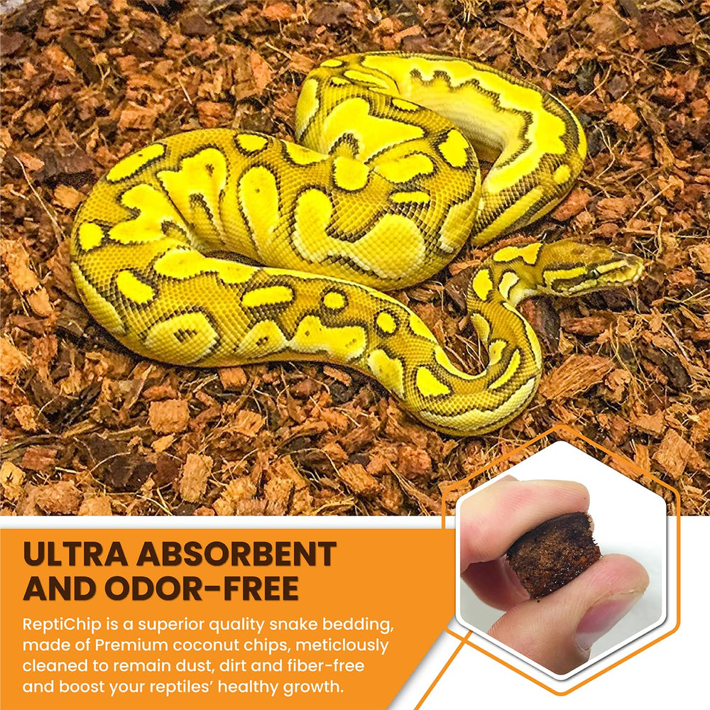 ReptiChip coco 100% orgánico, limpio y seguro para reptiles.