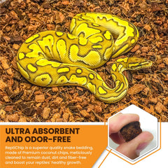 ReptiChip coco 100% orgánico, limpio y seguro para reptiles.