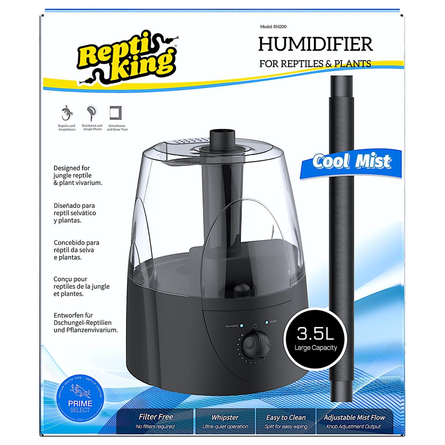 Humedor ReptiKing con reservorio de 3-5l para terrarios grandes