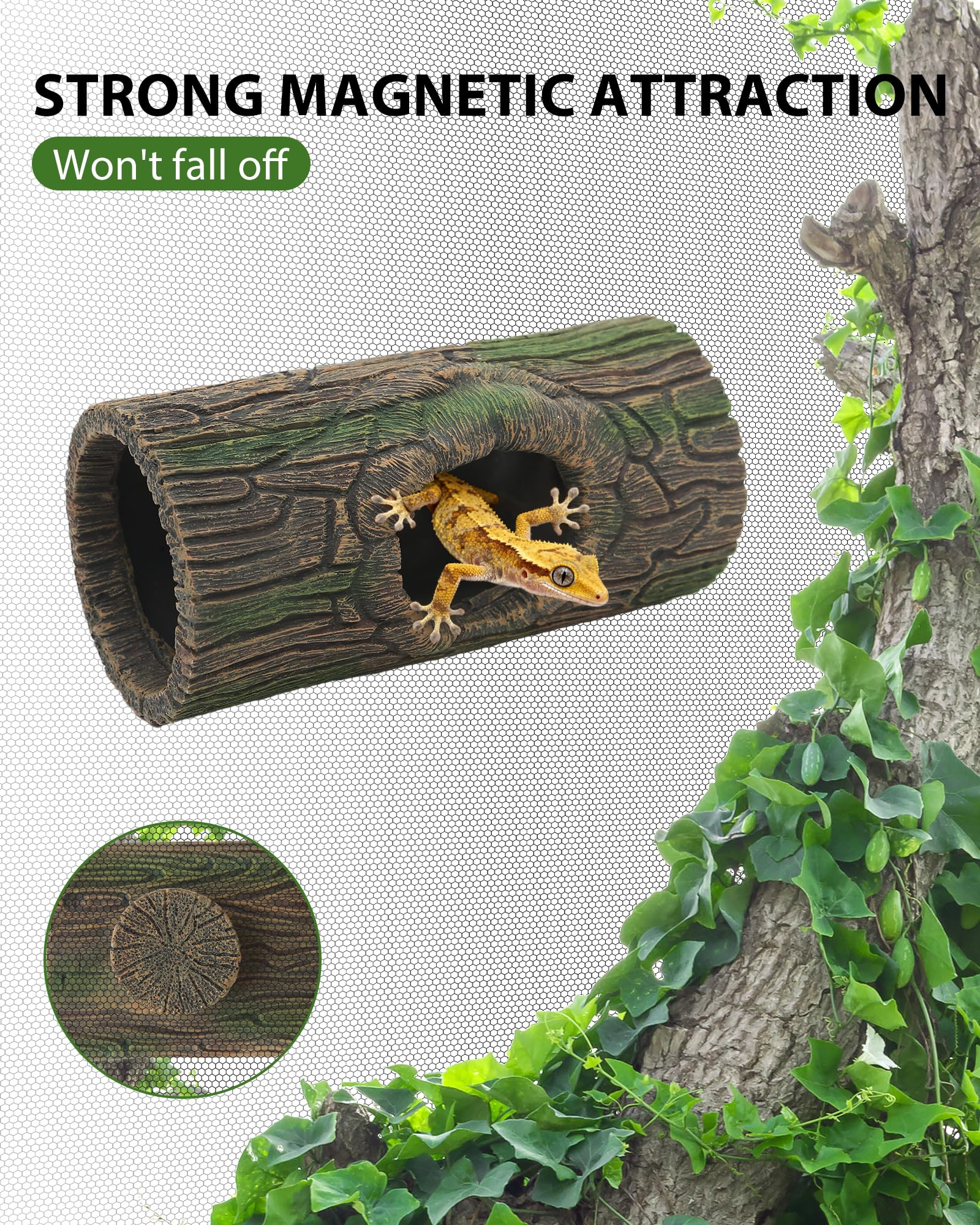 REPTITRIP diseño-tronco-realista ofrece escondite natural y estímulo para explorar.