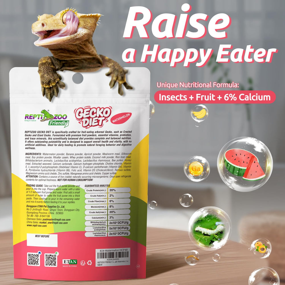Polvo de frutas de REPTIZOO FRIENDLY para geckos, mezcla nutritiva y aromática
