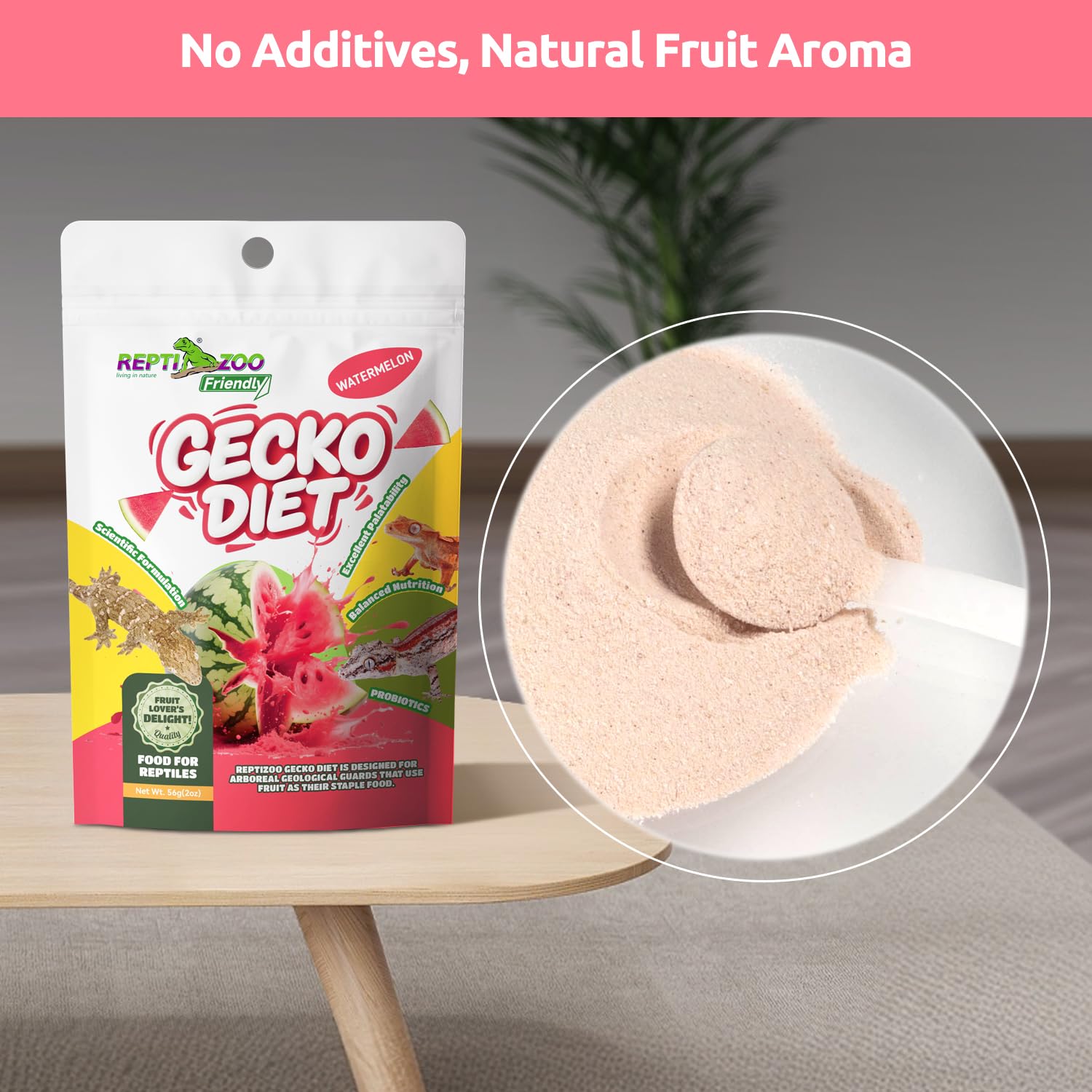 Uso diario de REPTIZOO FRIENDLY para geckos frugívoros