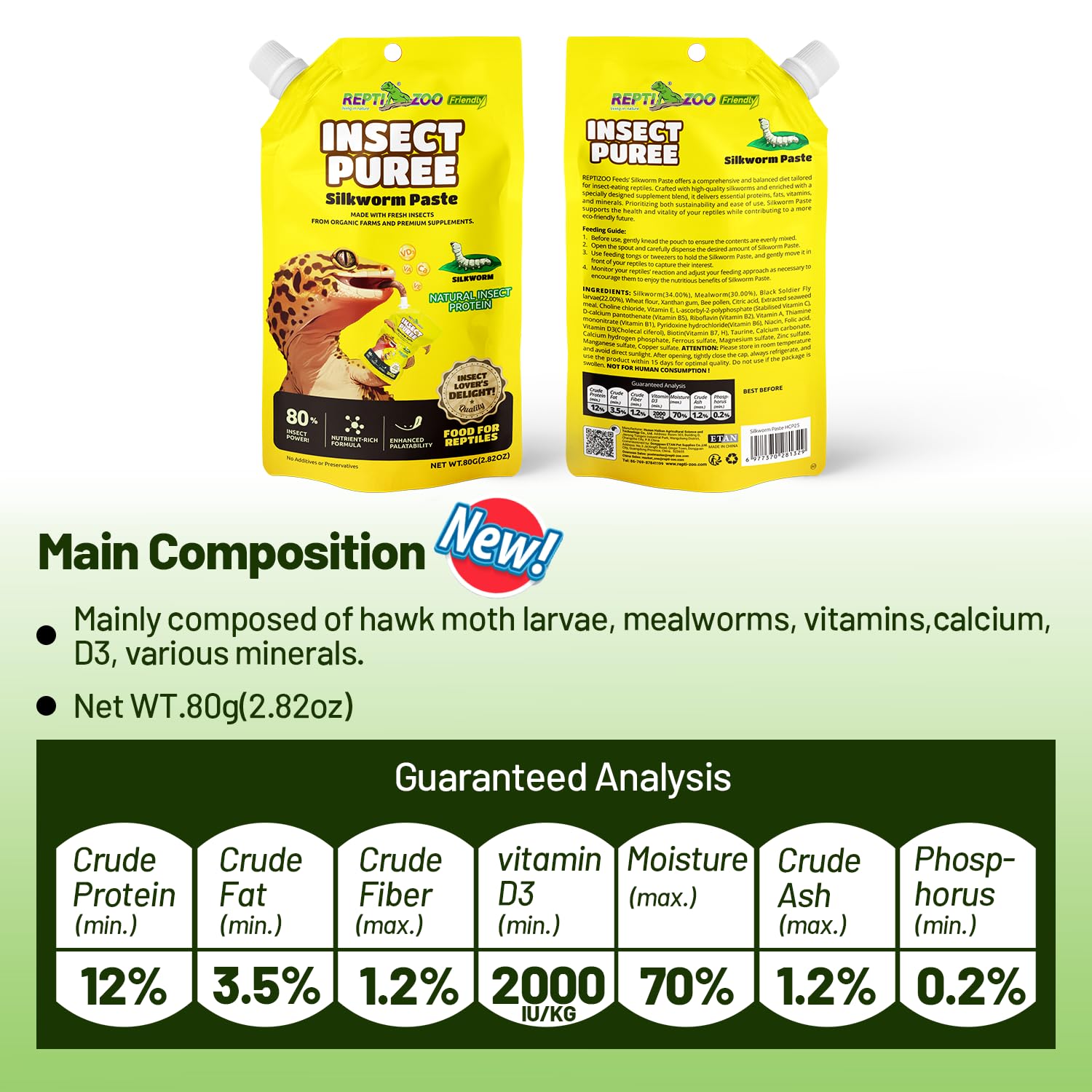 Mezcla versátil de dietas para reptiles insectívoros, opción para adaptar la alimentación.