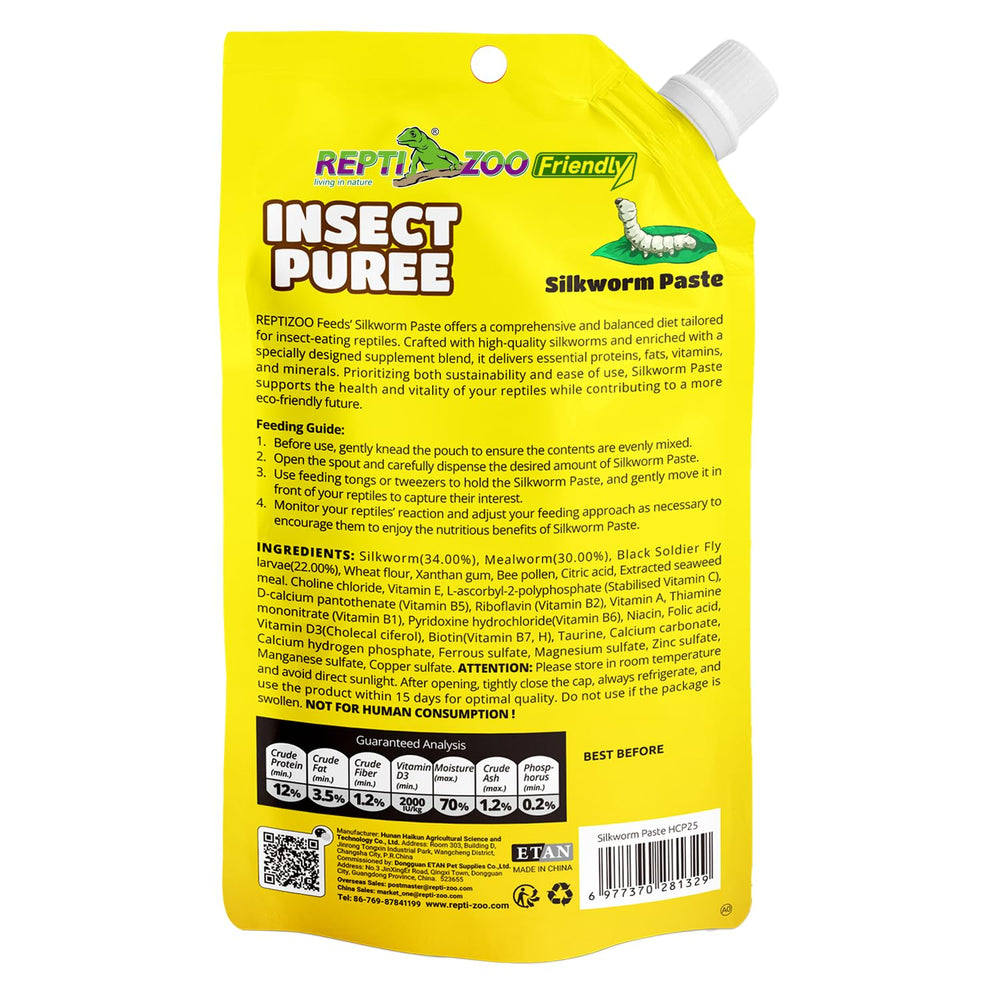 Textura suave del puré de insectos para mezclar con otros alimentos.