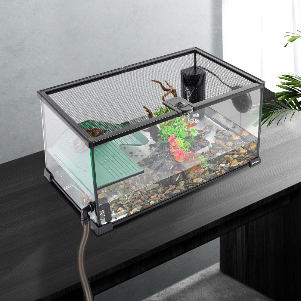 REPTIZOO tanque tortugas diseño compacto apto para rincones.