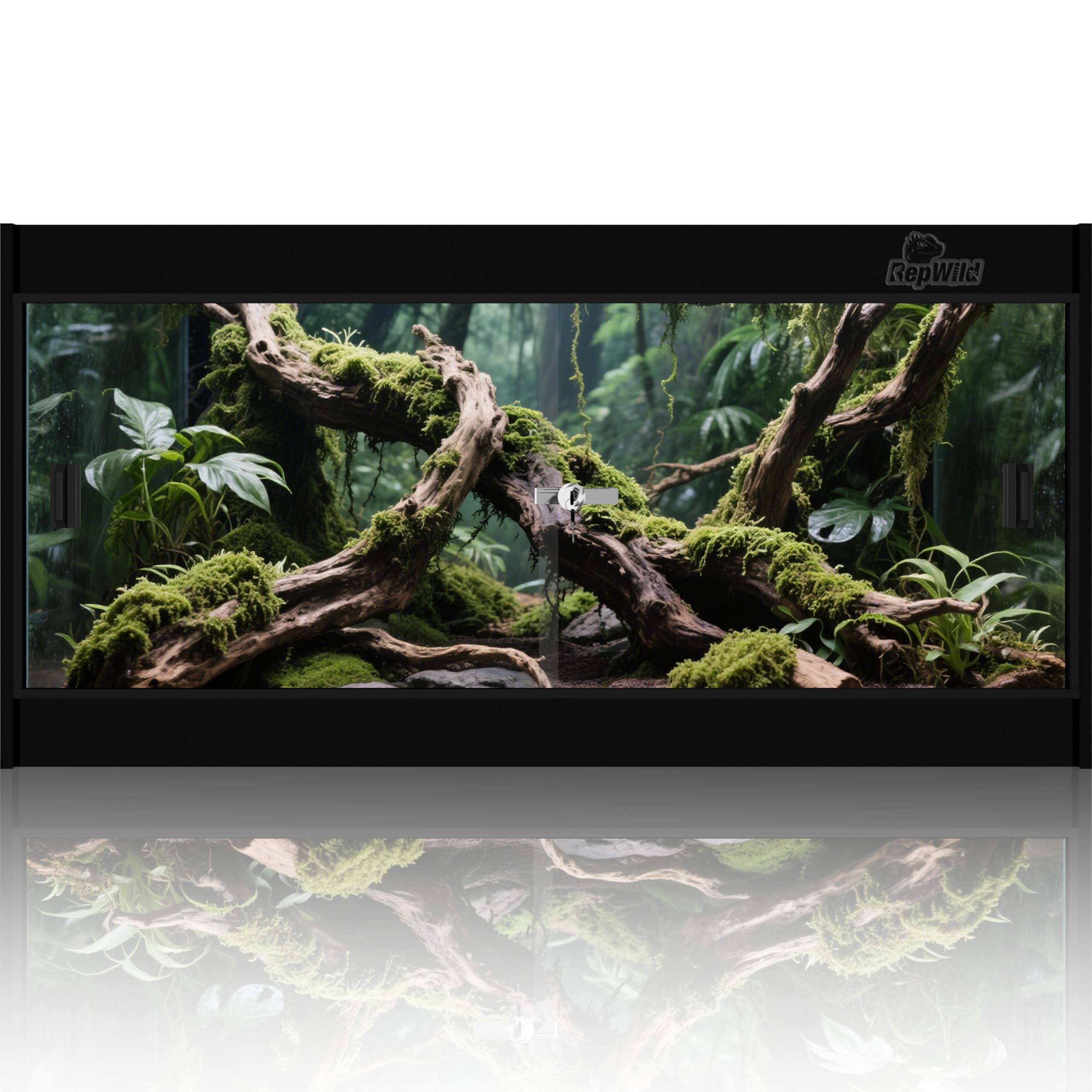 RepWild terrario PVC 20 gal paneles gruesos para estabilidad en humedad.