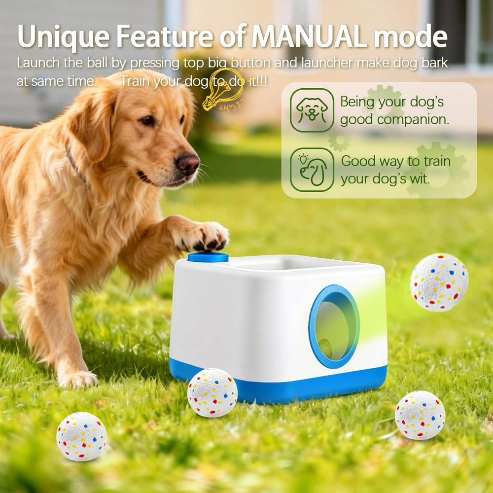 RERBIO lanzador de bolas automatico activacion con pata facilita juego