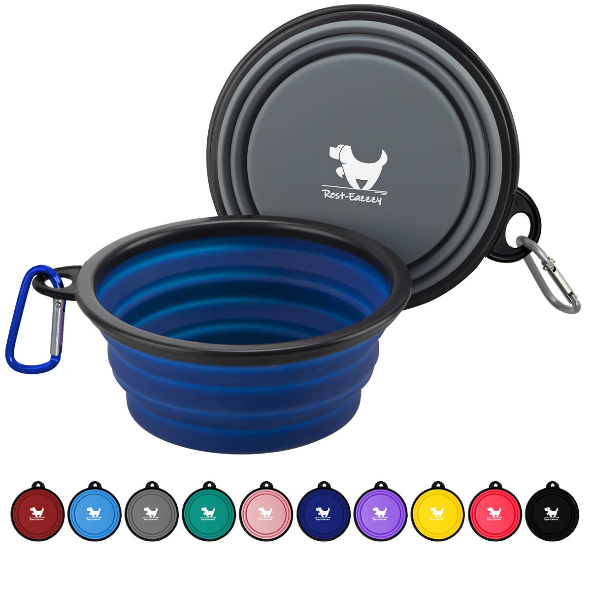 Rest-Eazzzy bol doble plegable para viaje, ideal para agua o comida de tu mascota