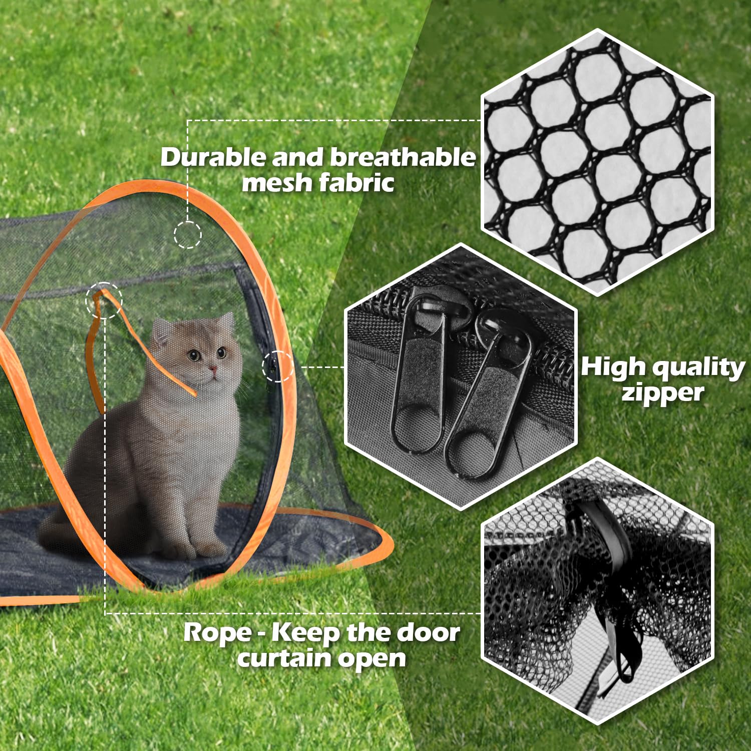 Rest-Eazzzy Cat Tent Outdoor: estructura robusta para la seguridad.