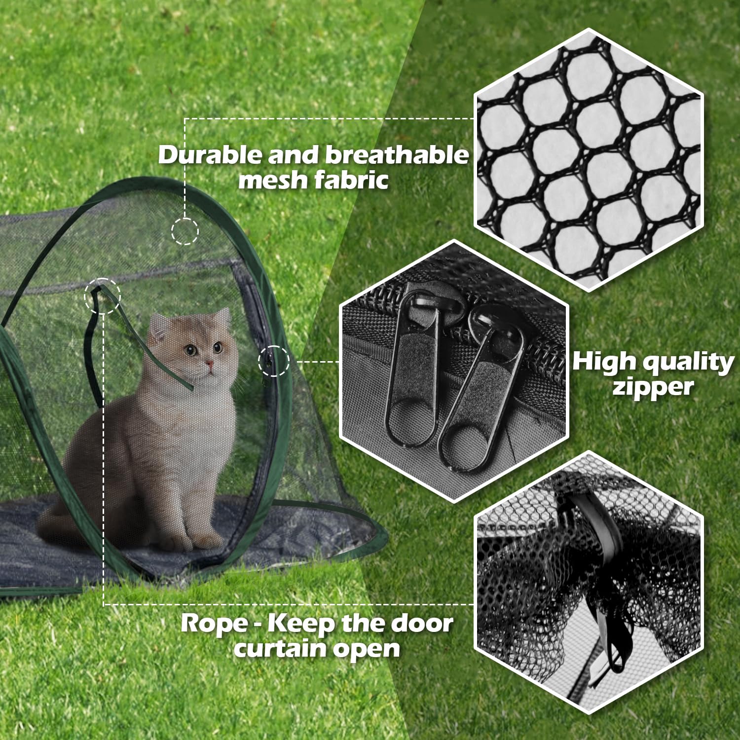 Uso múltiple de Rest-Eazzzy Cat Tent para exterior e interior