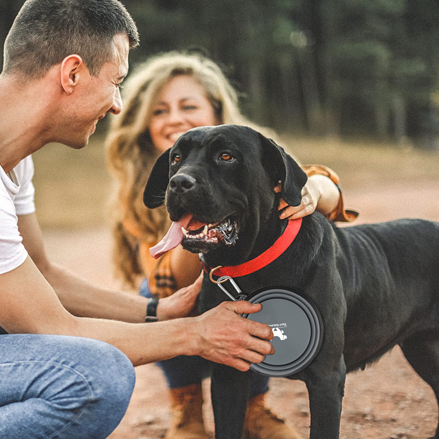 Rest-Eazzzy cuenco plegable para caminatas, se expande para agua o comida.