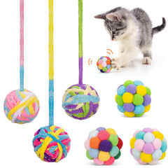 Bola de lana Retro Shaw con campana: juguete seguro para gatitos y juego interior.