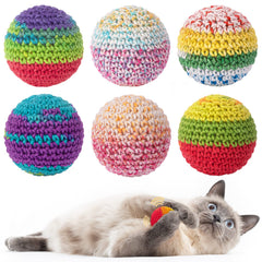 Bolas de lana Retro Shaw con campana para gatos, ideal para juego activo.