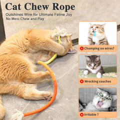 Retro Shaw cuerda interactiva para gatos con hierba gatera.