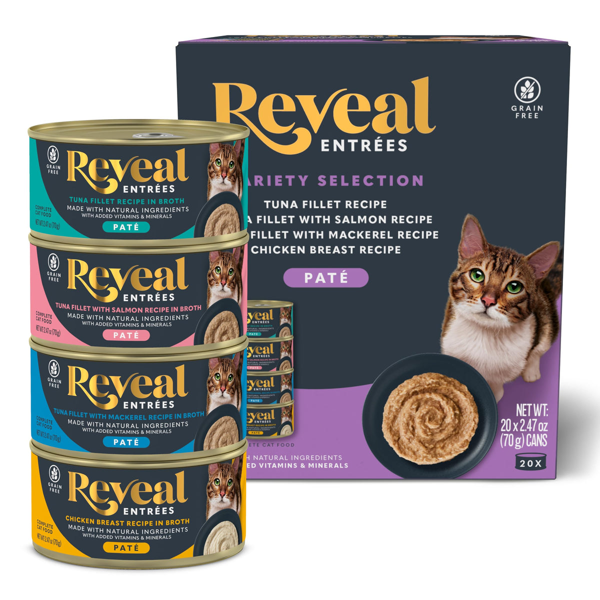 Reveal Entrées paté textura suave para gatos, sabor y hidratación