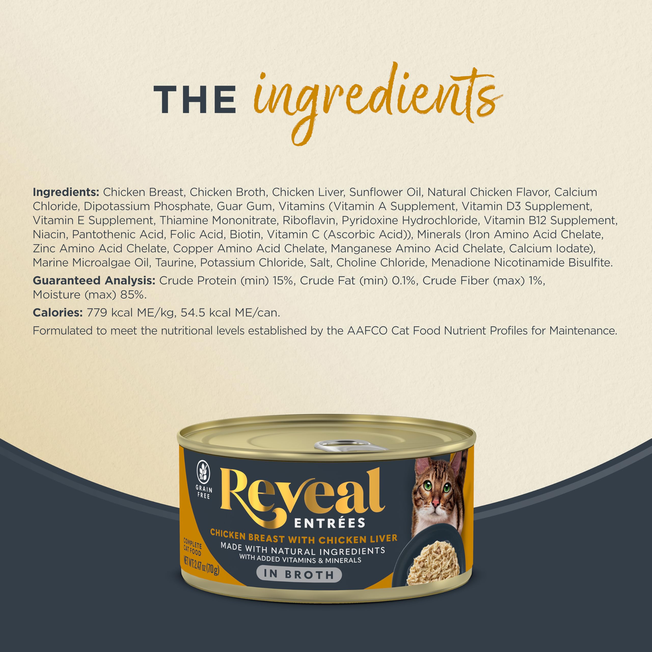 Reveal Entrées: proteína alta en carne real para una comida equilibrada.