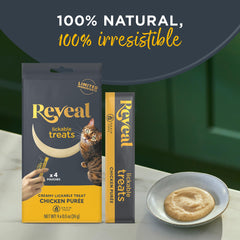Proteína real como primer ingrediente de Reveal, opción natural para felinos selectos.