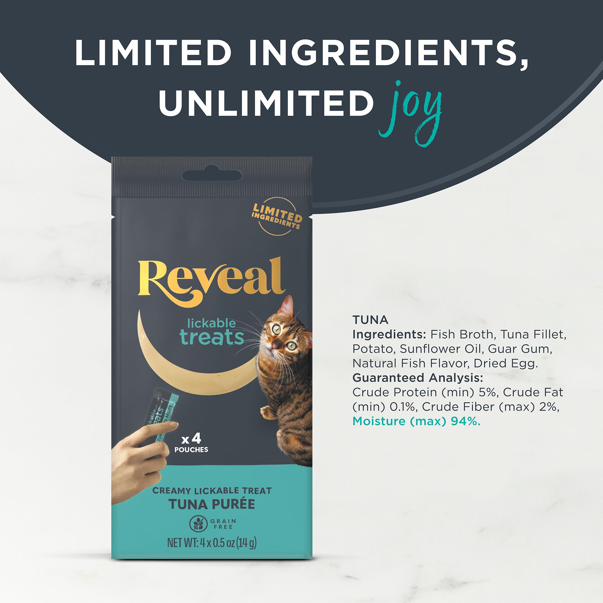 Pack de 40 sobres Reveal, opción conveniente para alimentar.