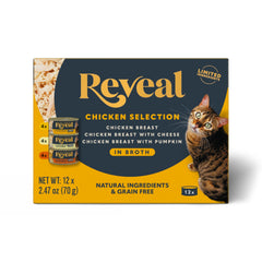 Reveal variedad de sabores en lata para gato, ideal para estimular el apetito.