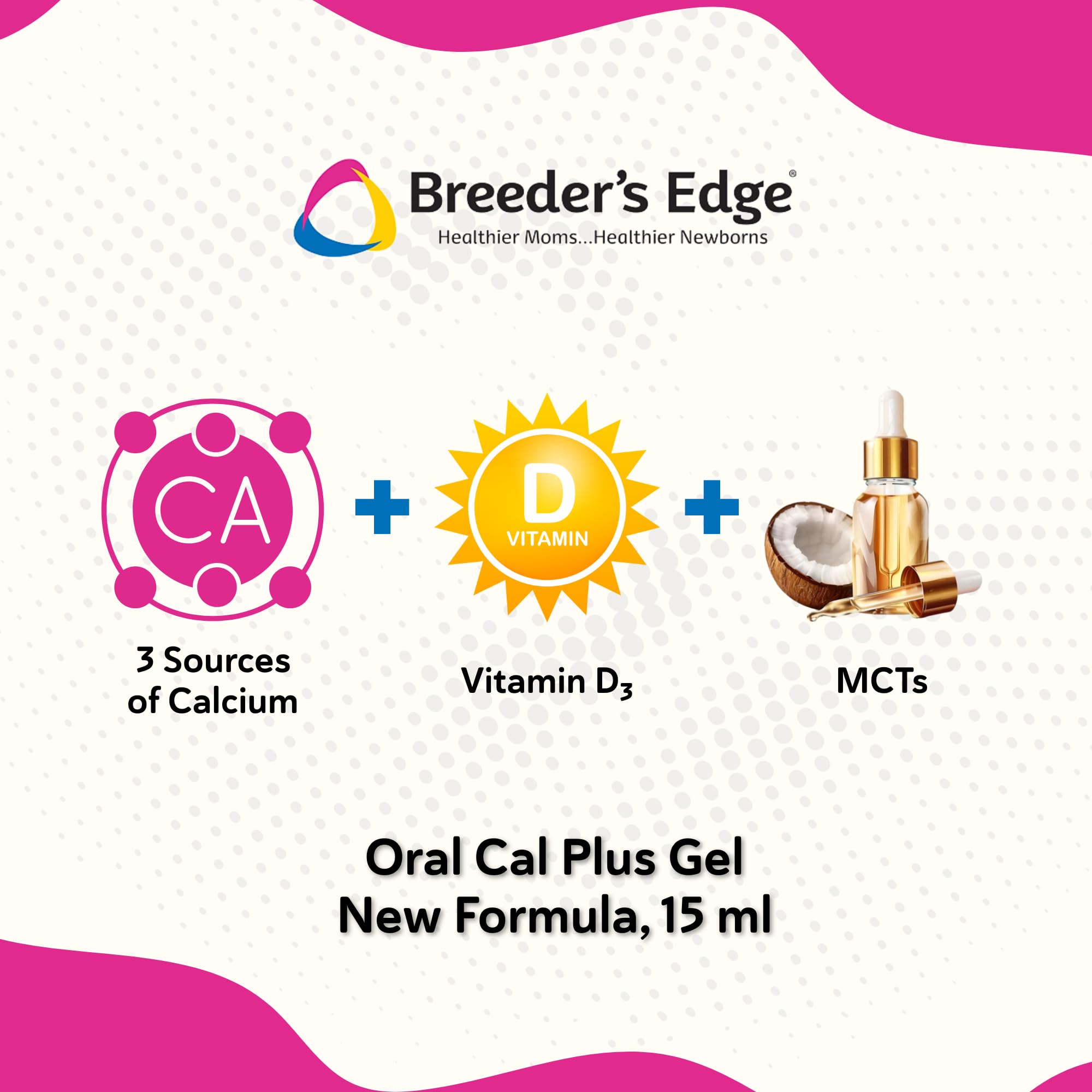 Breeder's Edge Cal Plus Gel textura suave para administración rápida y sin estrés.